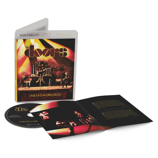 The Doors - Unbound and Dangerous" Blu-ray case with accompanying CD and booklet.