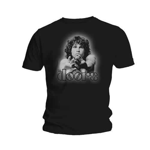 Black t-shirt with a grayscale portrait of Jim Morrison and "The Doors" logo.