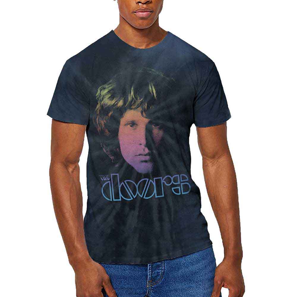 XX-Large unisex t-shirt with halftone gradient Jim Morrison dip-dye design.