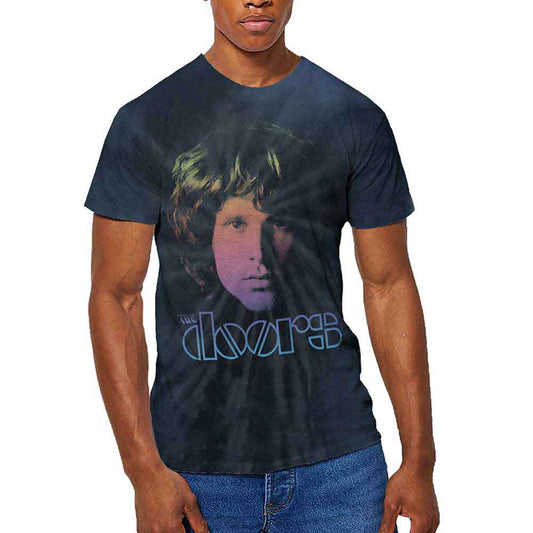XX-Large unisex t-shirt with halftone gradient Jim Morrison dip-dye design.