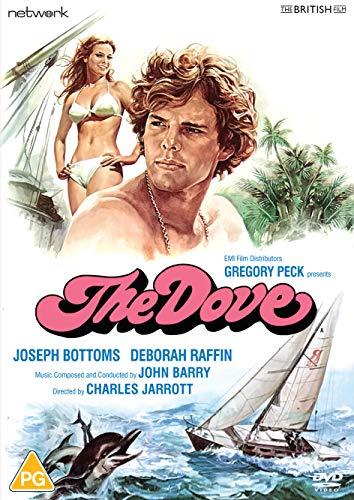 DVD cover for "The Dove" featuring two people and sailboats.
