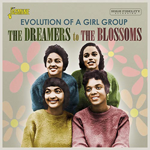 Album cover featuring four smiling women and stylized flowers on a beige background.