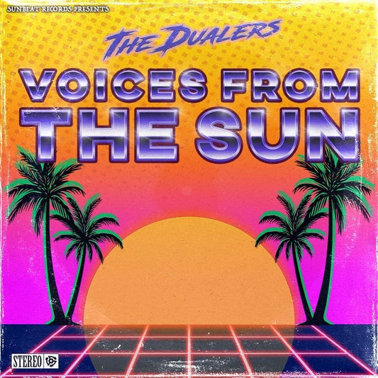 CD cover for “Voices From The Sun” by The Dualers, with palm trees.