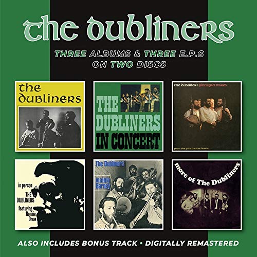 CD cover for The Dubliners’ compilation album with group photos.