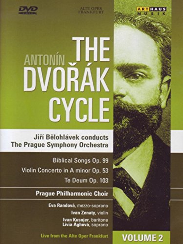 DVD cover featuring a black and white portrait of Antonín Dvořák on a green background.