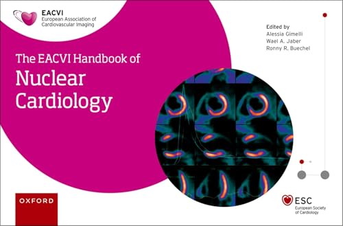 Book cover: "The EACVI Handbook of Nuclear Cardiology" with heart scan image.