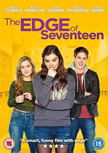 DVD cover for "The Edge of Seventeen" featuring three young actors.