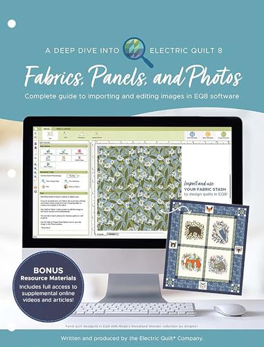 Book cover showing Electric Quilt 8 software interface and a finished quilt.