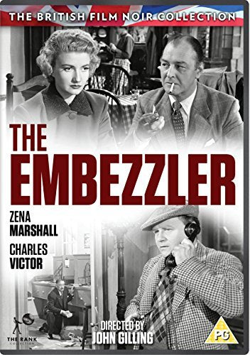 DVD cover for "The Embezzler" with black and white images and red title.