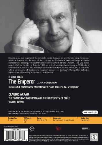 DVD cover featuring pianist Claudio Arrau in a black and white portrait.