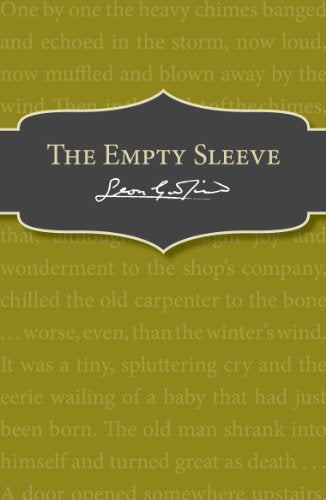 Book cover: "The Empty Sleeve" by Leonie Glenishin, dark background.
