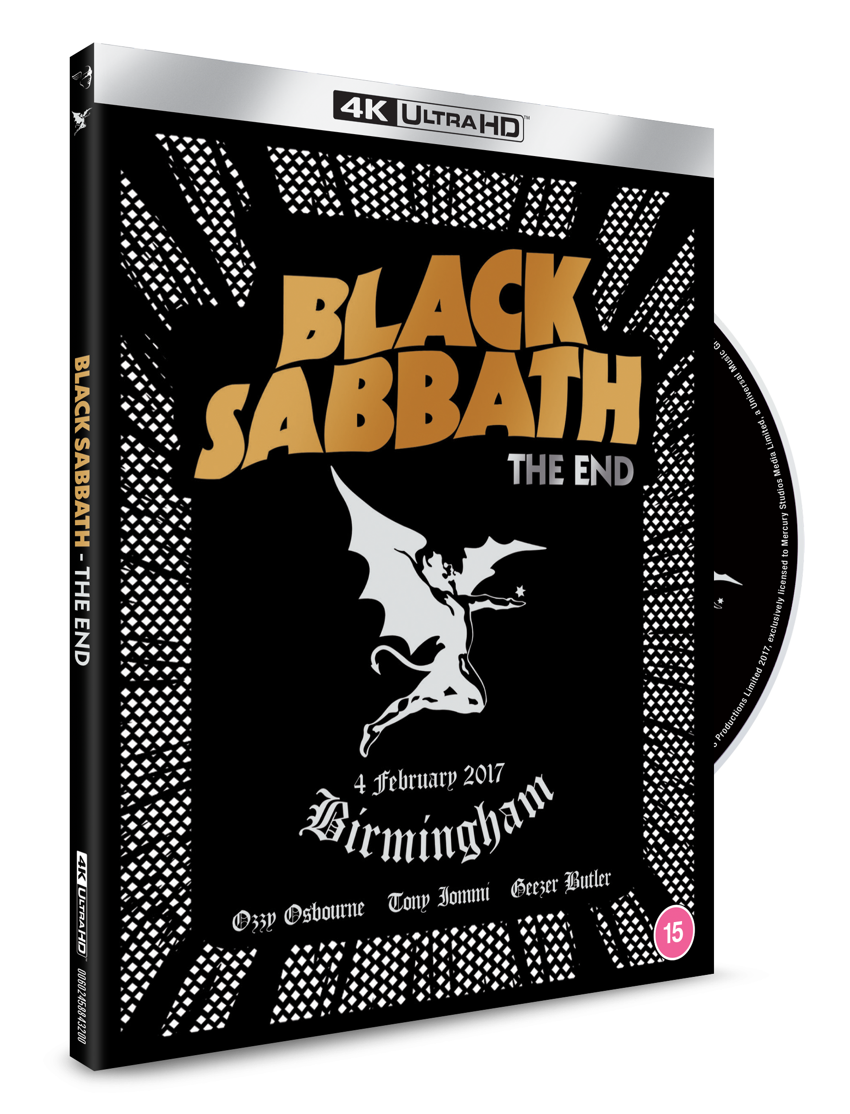Black Sabbath "The End" 4K Blu-ray case with skeletal imagery.