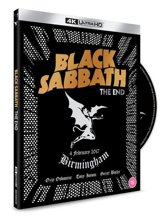 Black Sabbath "The End" 4K Blu-ray case with skeletal imagery.