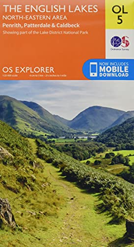 Ordnance Survey Explorer map cover for the English Lakes North-Eastern area with mountain landscape.