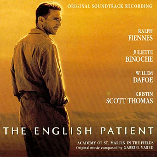 CD cover featuring Ralph Fiennes against a golden desert background with film title text.