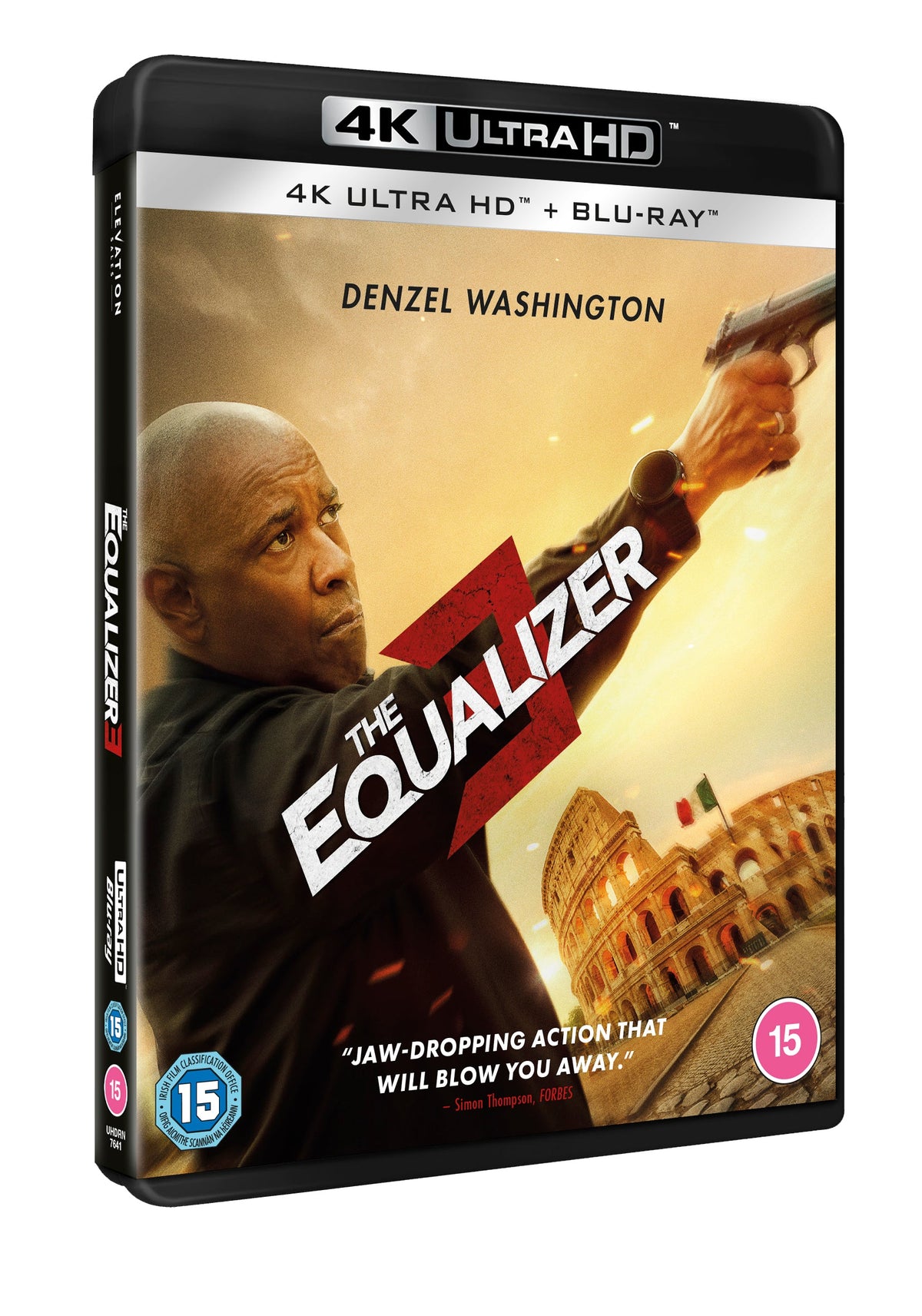 The Equalizer 3" Blu-ray cover featuring Denzel Washington in a dark suit.