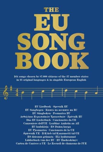Book cover: “The EU Songbook” with gold lettering and musical notes.