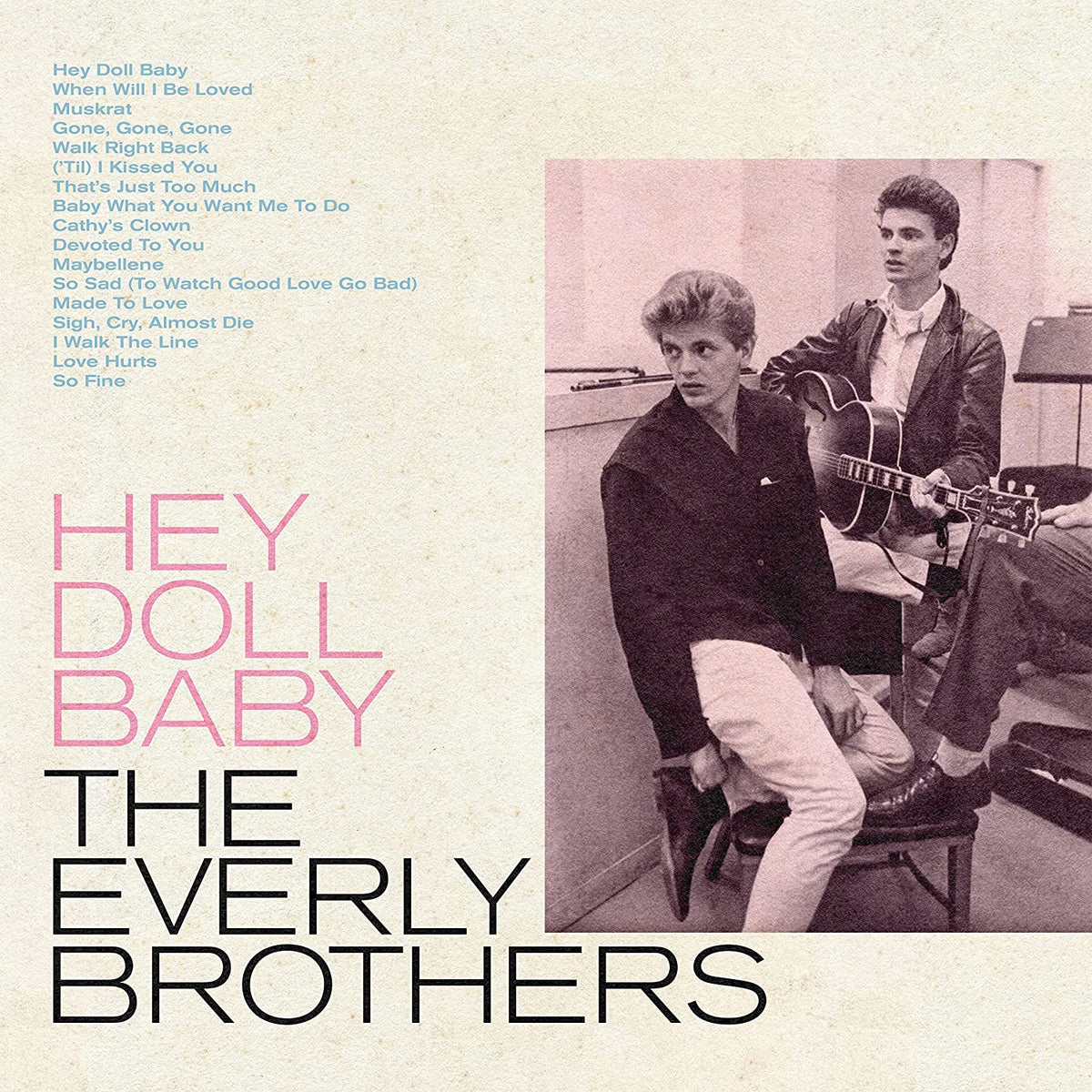 "CD cover of The Everly Brothers with a black and white photo of the duo."