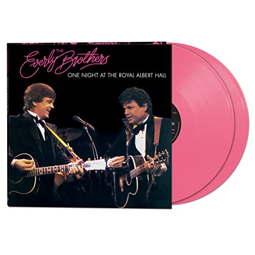 The Everly Brothers album cover and pink vinyl record shown.