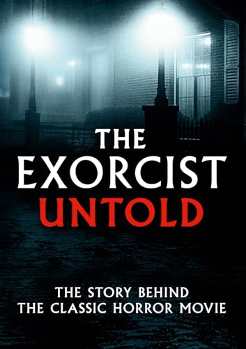 The Exorcist Untold" DVD cover with a dark, foggy street scene.