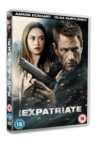 DVD case for "The Expatriate" featuring a man and woman with a gun.