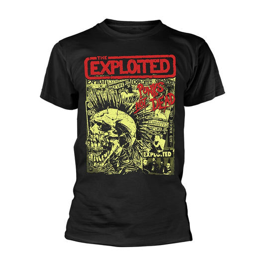 Black t-shirt with "The Exploited" band logo and skull graphic.