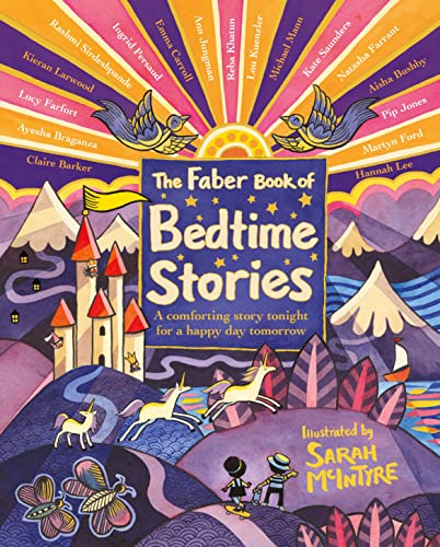 Colorful illustrated cover of “The Faber Book of Bedtime Stories.”
