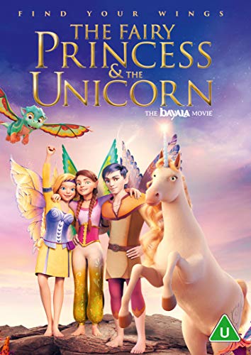 DVD cover featuring a fairy princess, unicorn, boy, and small dragon.