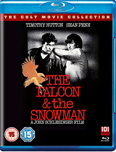 Blu-ray cover featuring Timothy Hutton and Sean Penn with a falcon graphic.