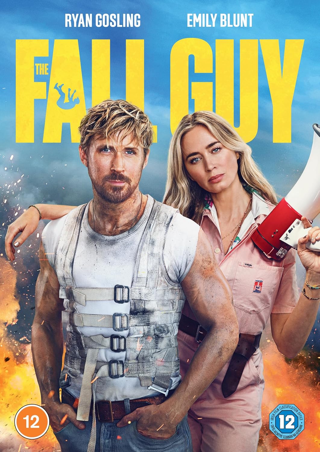 DVD cover for "The Fall Guy" featuring Ryan Gosling and Emily Blunt.