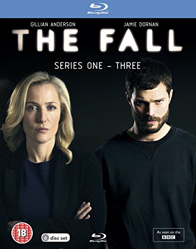 Blu-ray box set cover for “The Fall” featuring Gillian Anderson and Jamie Dornan.