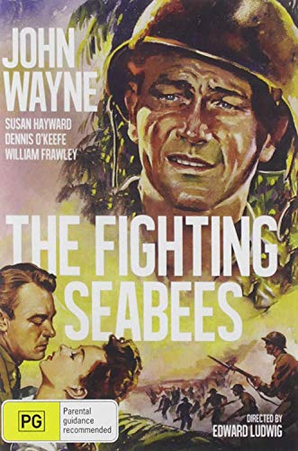 DVD cover for "The Fighting Seabees" featuring John Wayne in uniform.