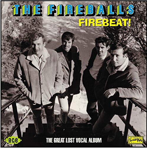 CD cover for The Fireballs’ “Firebeat!” featuring a band photo.