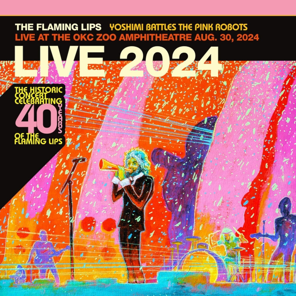 CD cover for The Flaming Lips’ “Yoshimi Battles the Pink Robot” live album.