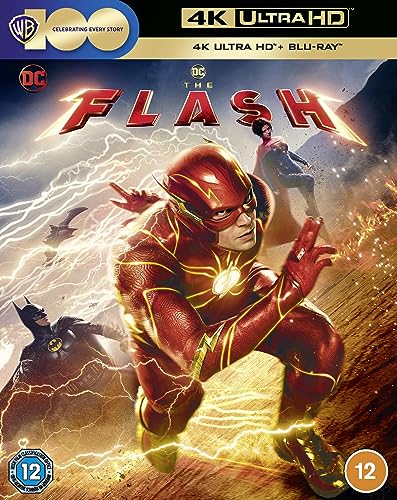 The Flash Blu-ray cover featuring the superhero running with Batman visible.