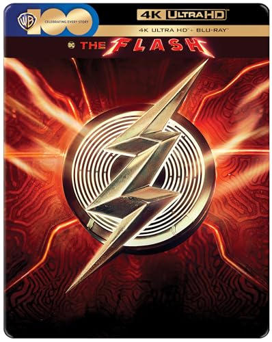 Steelbook Blu-ray cover for "The Flash" featuring the hero’s lightning bolt symbol.