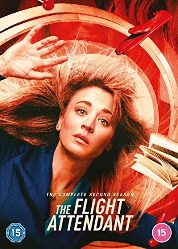 DVD cover for "The Flight Attendant" Season 2, with a woman in distress.
