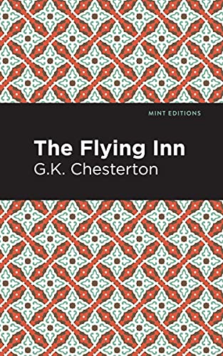 Book cover for “The Flying Inn” by G.K. Chesterton, patterned design.