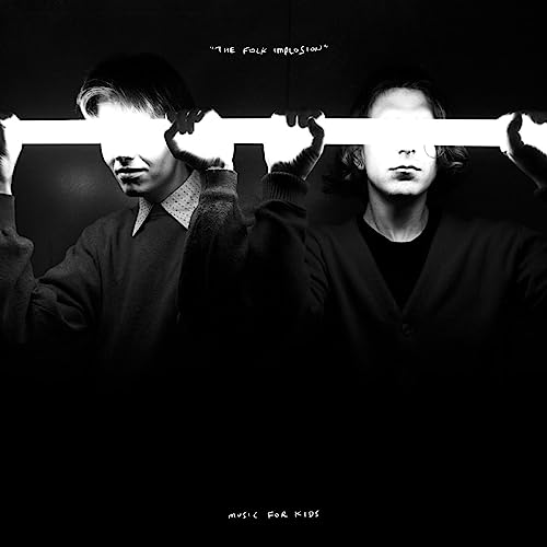 Black and white album cover featuring two men with obscured faces.