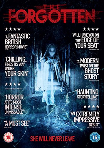 DVD cover for "The Forgotten" featuring a girl in a white dress amidst dark surroundings.