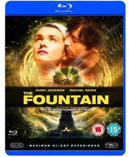 Blu-ray cover art for The Fountain featuring Hugh Jackman and Rachel Weisz.