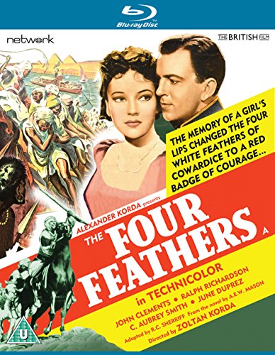 Blu-ray cover art for The Four Feathers featuring a man and woman in profile.