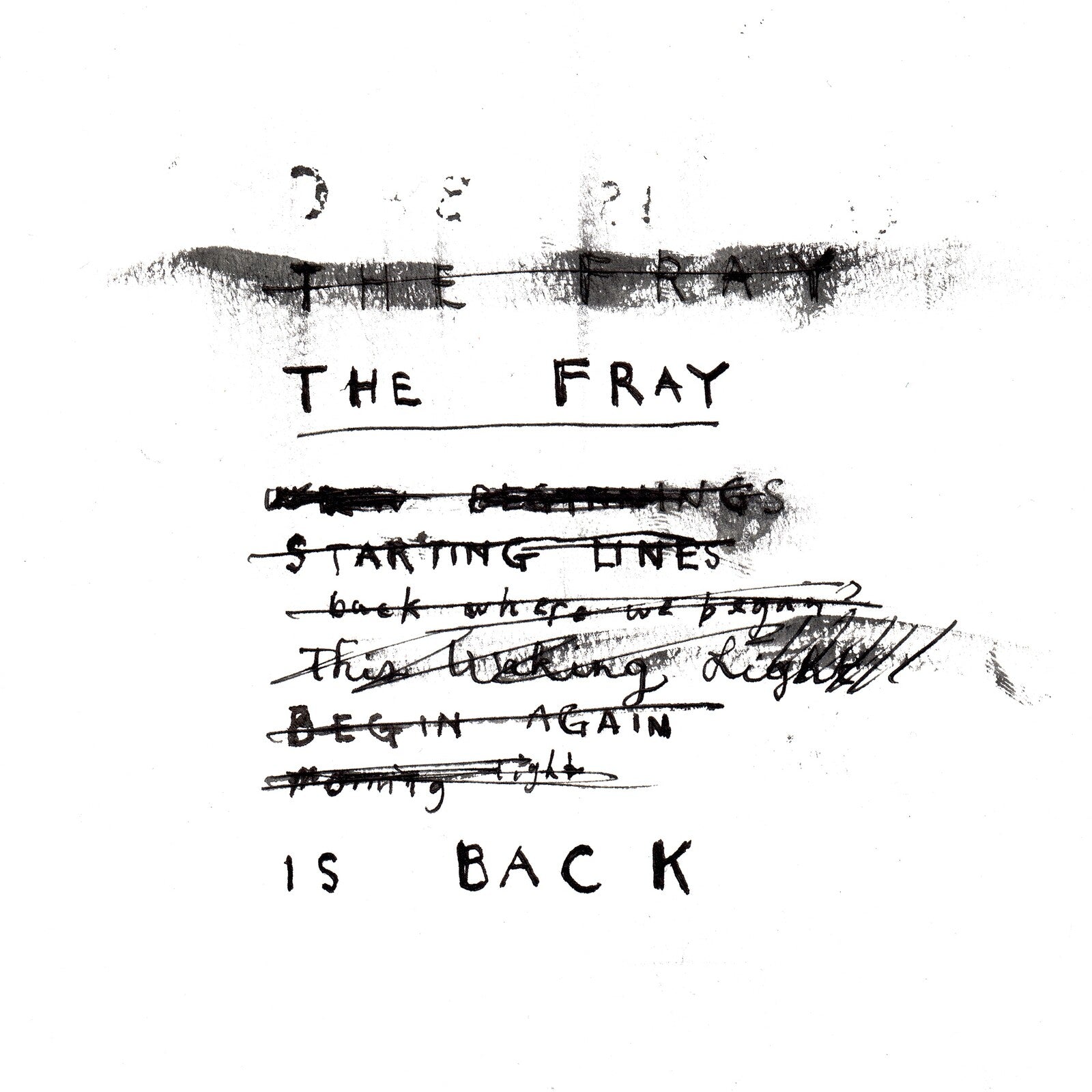 Handwritten album art for The Fray’s “The Fray Is Back” CD.