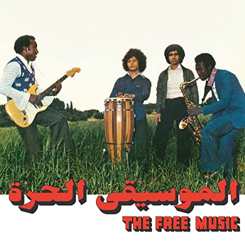 Album cover featuring four musicians playing instruments in a field.