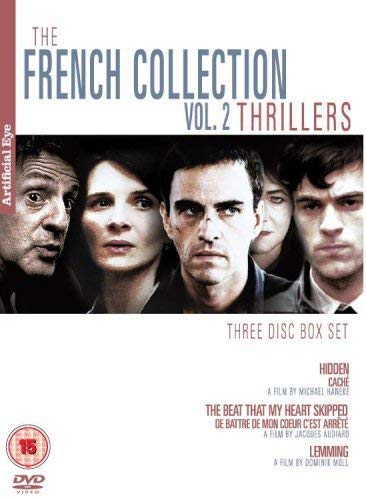 DVD cover for The French Collection Vol. 2 Thrillers featuring portraits of five actors.