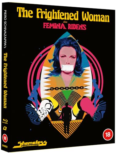 Blu-ray cover for "The Frightened Woman" featuring a woman with a covered mouth.