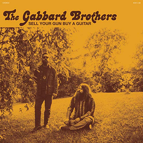 Sepia-toned album cover featuring two bearded men in a field.