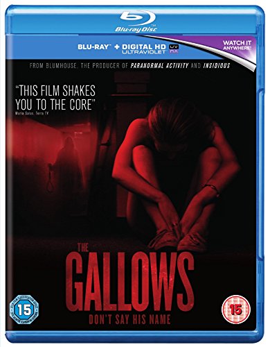Blu-ray cover for horror film "The Gallows" featuring a distressed figure.
