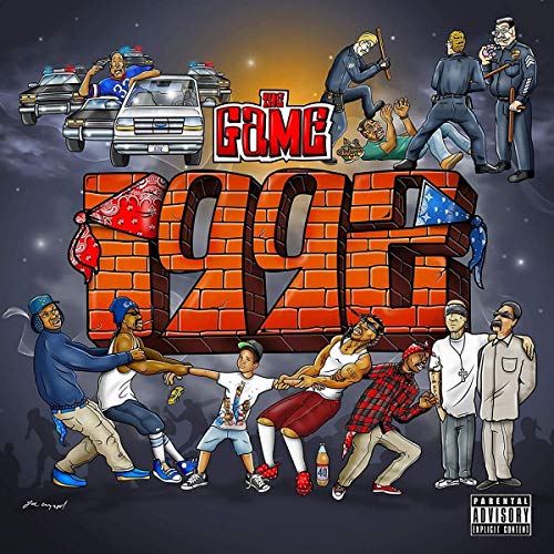 Album cover for “The Game - 1992” featuring illustrated figures and vehicles.