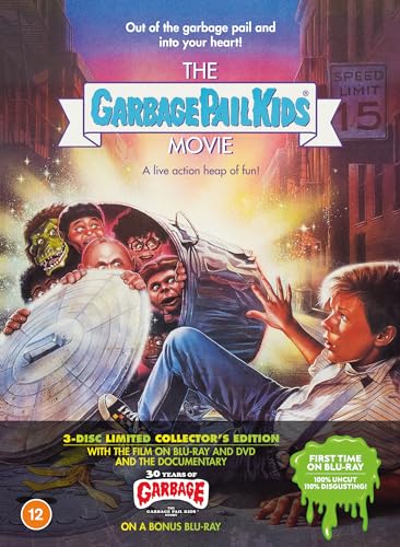 The Garbage Pail Kids Movie DVD and Blu-ray cover art featuring grotesque characters.